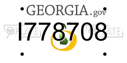 I778708 Georgia License Plate