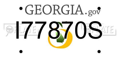 I77870S Georgia License Plate