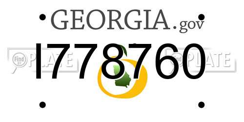 I778760 Georgia License Plate