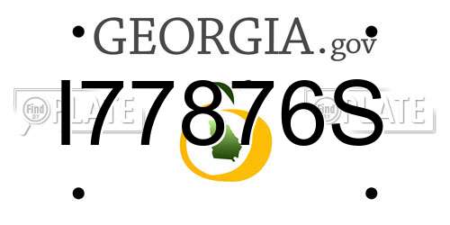 I77876S Georgia License Plate