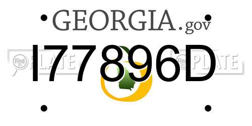 I77896D Georgia License Plate