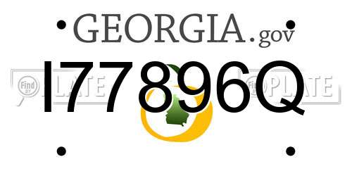 I77896Q Georgia License Plate