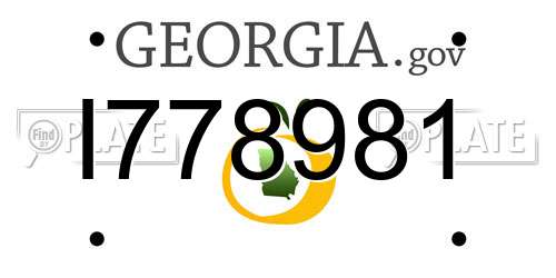 I778981 Georgia License Plate