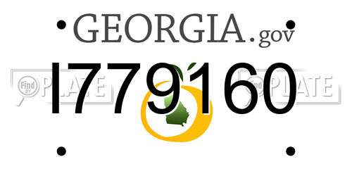 I779160 Georgia License Plate