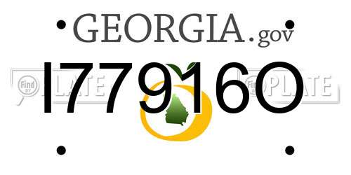 I77916O Georgia License Plate