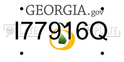I77916Q Georgia License Plate