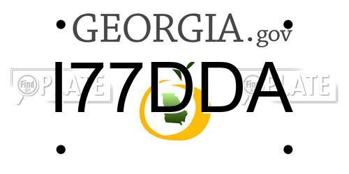 I77DDA Georgia License Plate