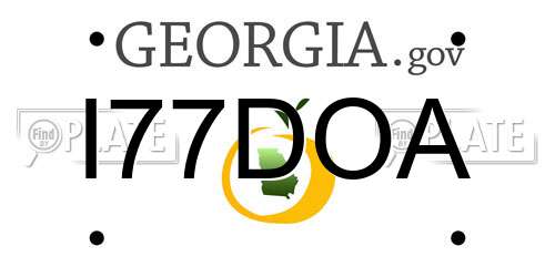 I77DOA Georgia License Plate