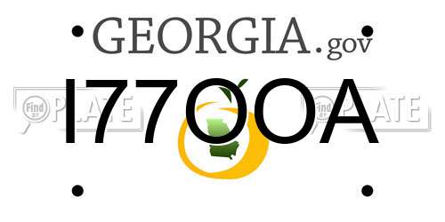 I77OOA Georgia License Plate