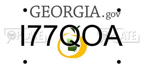 I77QOA Georgia License Plate
