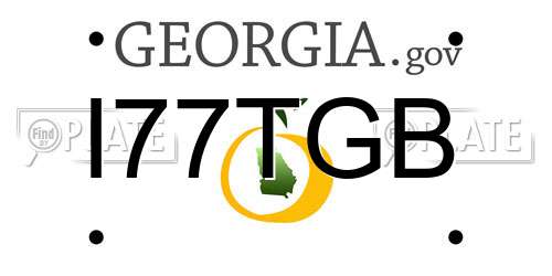 I77TGB Georgia License Plate