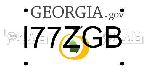 I77ZGB Georgia License Plate