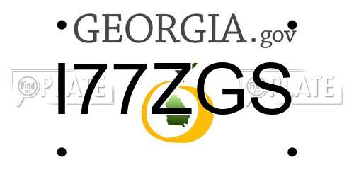 I77ZGS Georgia License Plate