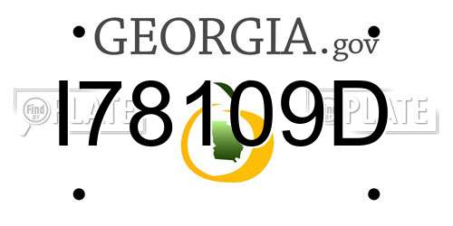 I78109D Georgia License Plate