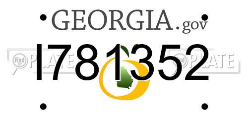 I781352 Georgia License Plate