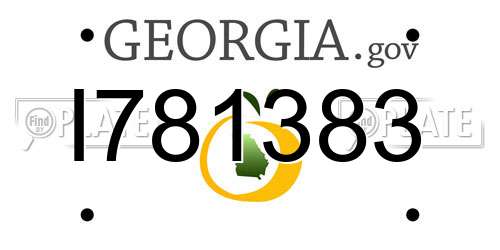 I781383 Georgia License Plate