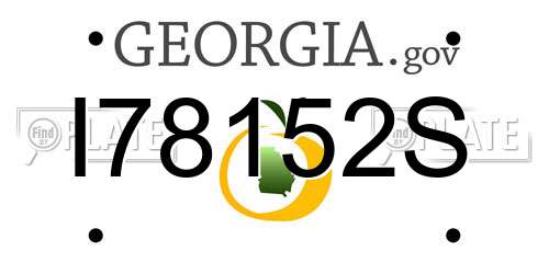 I78152S Georgia License Plate