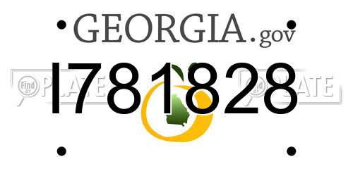 I781828 Georgia License Plate