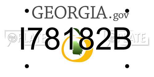 I78182B Georgia License Plate