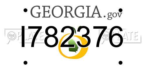 I782376 Georgia License Plate