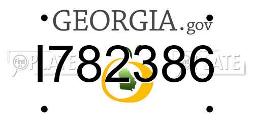 I782386 Georgia License Plate