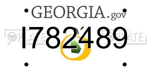 I782489 Georgia License Plate