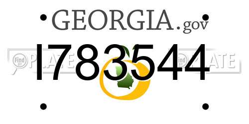 I783544 Georgia License Plate