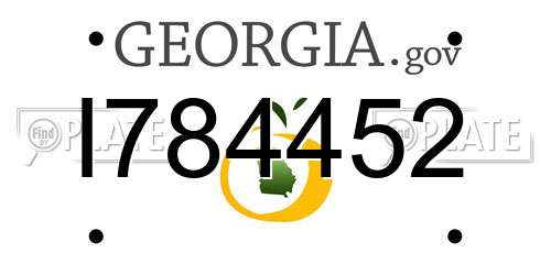 I784452 Georgia License Plate