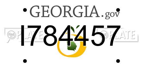 I784457 Georgia License Plate