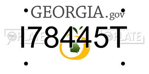 I78445T Georgia License Plate