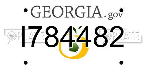 I784482 Georgia License Plate