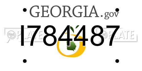 I784487 Georgia License Plate