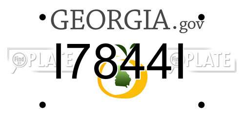 I7844I Georgia License Plate
