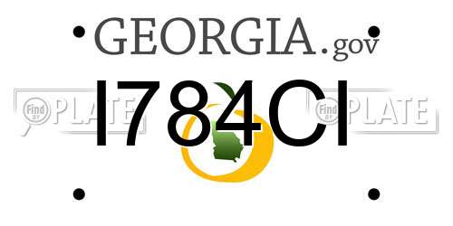 I784CI Georgia License Plate