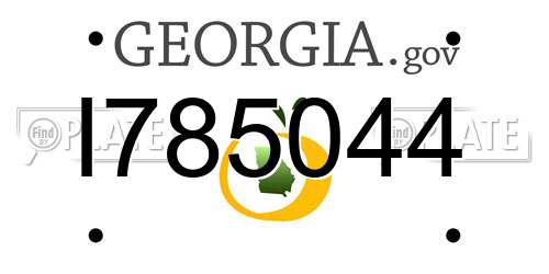 I785044 Georgia License Plate