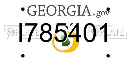 I785401 Georgia License Plate