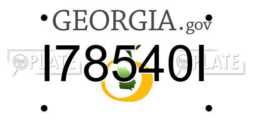 I78540I Georgia License Plate