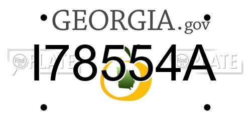 I78554A Georgia License Plate