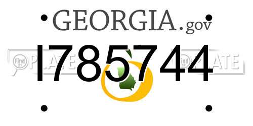 I785744 Georgia License Plate