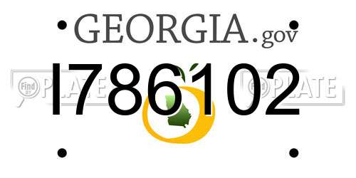 I786102 Georgia License Plate