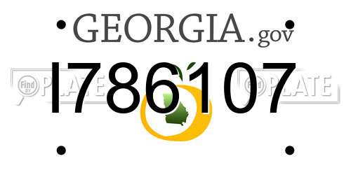 I786107 Georgia License Plate