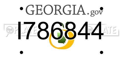 I786844 Georgia License Plate