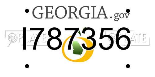 I787356 Georgia License Plate