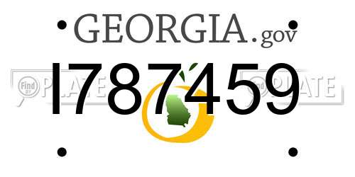 I787459 Georgia License Plate