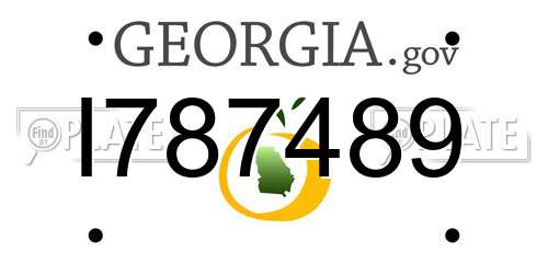 I787489 Georgia License Plate