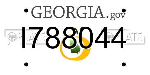 I788044 Georgia License Plate