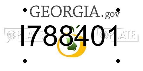 I788401 Georgia License Plate