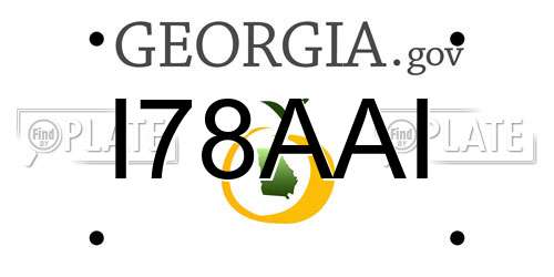 I78AAI Georgia License Plate