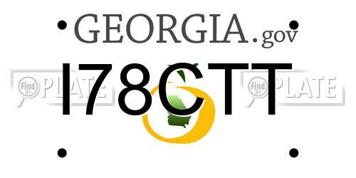 I78CTT Georgia License Plate