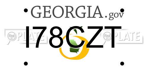 I78CZT Georgia License Plate